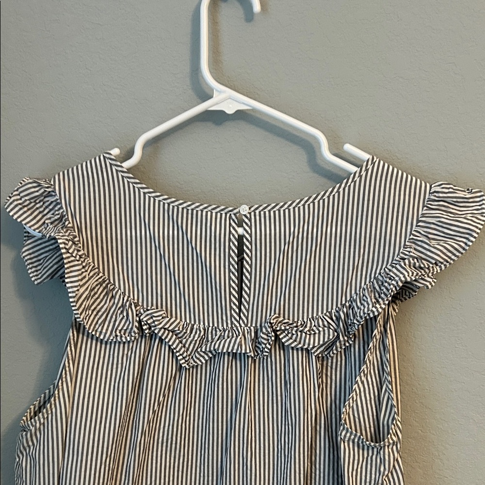 Loft Outlet Striped Ruffle Sleeve Top - Picture 5 of 7